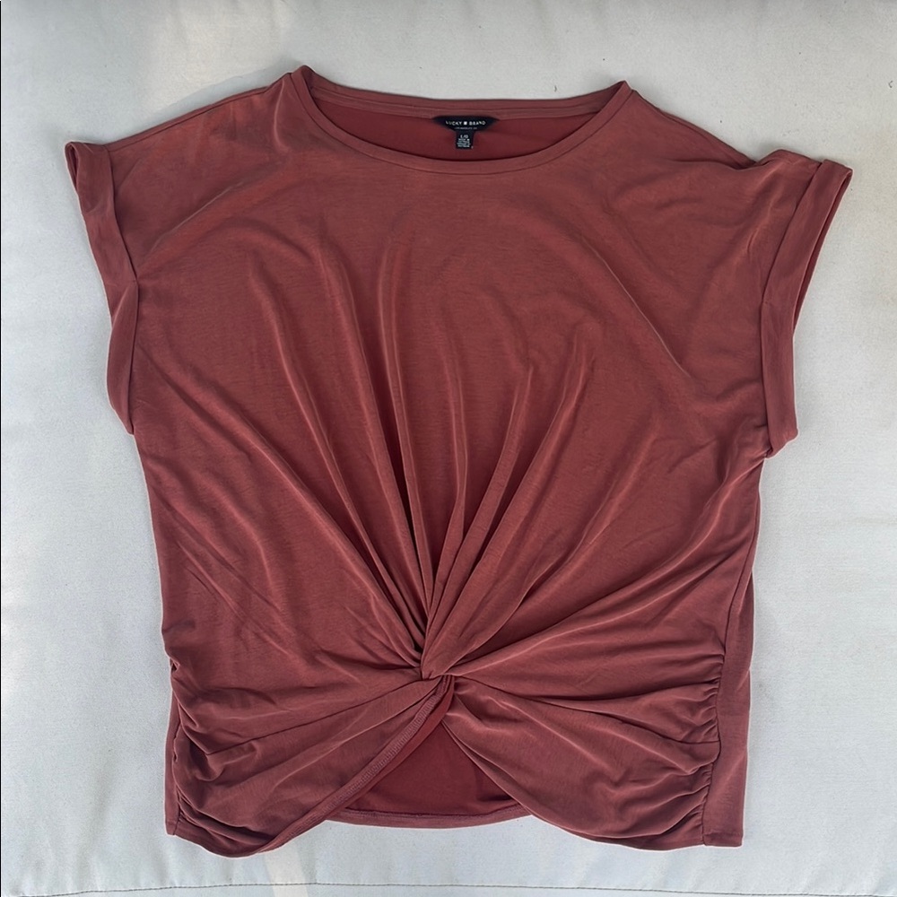 Lucky Brand Orange Cap Sleeve Tie Front Tee
NWOT